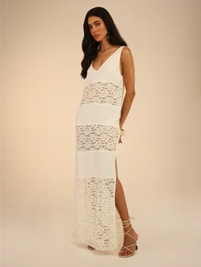 Dancing Leopard White Maxi Dress, Summer Outfits For Women, Vacation Dress, Holiday Dress - White - View 6