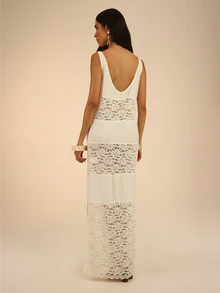 Dancing Leopard White Maxi Dress, Summer Outfits For Women, Vacation Dress, Holiday Dress - White - View 2