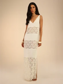 Dancing Leopard White Maxi Dress, Summer Outfits For Women, Vacation Dress, Holiday Dress - White - View 3