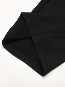 SHEIN Tween Girls Tween Girl 2pcs Solid Color Zip-Up Hoodie And Wide Leg Pants Set, Suitable For Spring/Autumn, Daily Wear Back To School Fall/Winter Outfits - Black - View 13