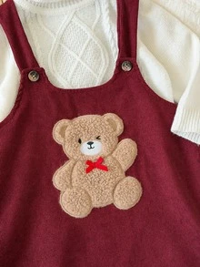 Emery Rose Kids Emery Rose Kids 女童可愛小熊蝴蝶結細肩帶無袖洋裝，秋冬百搭俏皮風格 - 彩色 - 查看 9