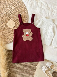 Emery Rose Kids Emery Rose Kids 女童可愛小熊蝴蝶結細肩帶無袖洋裝，秋冬百搭俏皮風格 - 彩色 - 查看 7