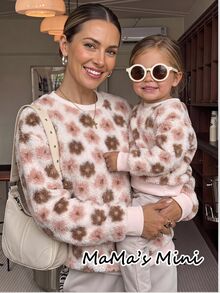 SHEIN Baby Girls Cute Floral Print Comfortable Warm Plush Sweatshirt - Multicolor - View 8