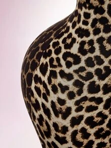 Amplova Women's Leopard Print 3/4 Length Pants With Lace Cup, Spaghetti Strap, Criss-Cross Back, Sexy Fitted Style, Suitable For Autumn/Winter Daily Casual Wear - Brown - View 13