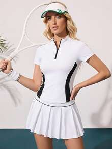 CourtClass CourtClass Women Colorblock Sports Golf Apparel - White - View 1