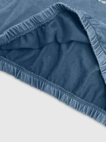 ROMWE MEN Prep Áo polo nam vai trễ in chữ phong cách mài rách wash - Màu xanh lam - Xem 5