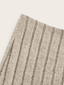 SHEIN LUNE Women's Textured Faux Fur Mid-Length Dress, Autumn/Winter - Apricot - View 8