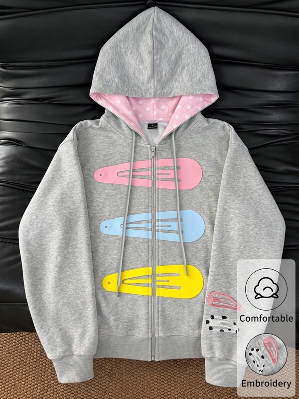 Lalippa Large Hairclip Zipper Hoddie