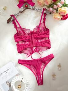 SHEIN 女士內衣套裝 - 玫紅色 - 查看 2