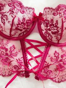 SHEIN 女士內衣套裝 - 玫紅色 - 查看 5