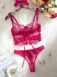 SHEIN 女士內衣套裝 - 玫紅色 - 查看 3