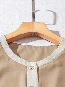 GlowEve Women's Sleeveless Solid Color Shirt, Fashionable For Summer - Khaki - View 5