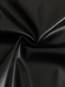SHEIN جاكيت صوف طويل الأكمام للبنات المراهقات، موضة الخريف، متعدد الاستخدامات، لون موحد، للعطلات، كاجوال، الشتاء - الأسود - مشاهدة 7