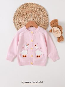Cozy Pixies Baby Girl Baby Girl Cute Sweet Autumn/Winter Pink Rabbit Cardigan - Pink - View 6