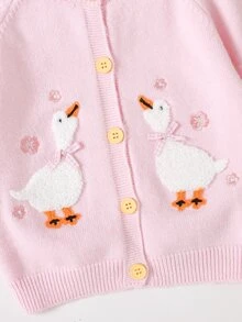 Cozy Pixies Baby Girl Baby Girl Cute Sweet Autumn/Winter Pink Rabbit Cardigan - Pink - View 3