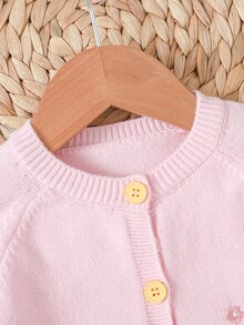 Cozy Pixies Baby Girl Baby Girl Cute Sweet Autumn/Winter Pink Rabbit Cardigan - Pink - View 4