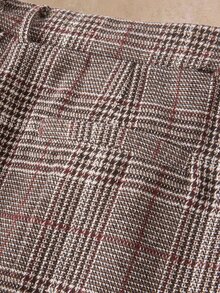 HIMLAND Men's Fashion Retro Plaid Jacket & Pants Suit Set - Brown - View 4
