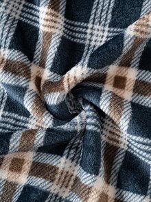 SHEIN 2 件 Tween Boy 时尚格子连帽夹克和慢跑裤套装，适合圣诞节 - 彩色 - 查看 7