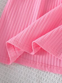SHEIN 新生兒圓領立體刺繡洋裝，可愛優雅，簡約舒適 - 淺粉色 - 查看 10