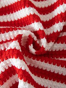 Souflis Souflis Set Pakaian Sehari-hari Kasual untuk Bayi Perempuan: Kaos dan Celana Pendek Berkerah Bulat Motif Garis-garis Patchwork Stroberi - Merah - View 9