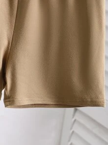 SHEIN Playful Pals 2件組 幼兒男嬰夏季套裝 卡其色休閒海灘街頭風 NYC字母壓紋無袖連帽T恤 & 針織短褲套裝 6M-3T - 卡其色 - 查看 8
