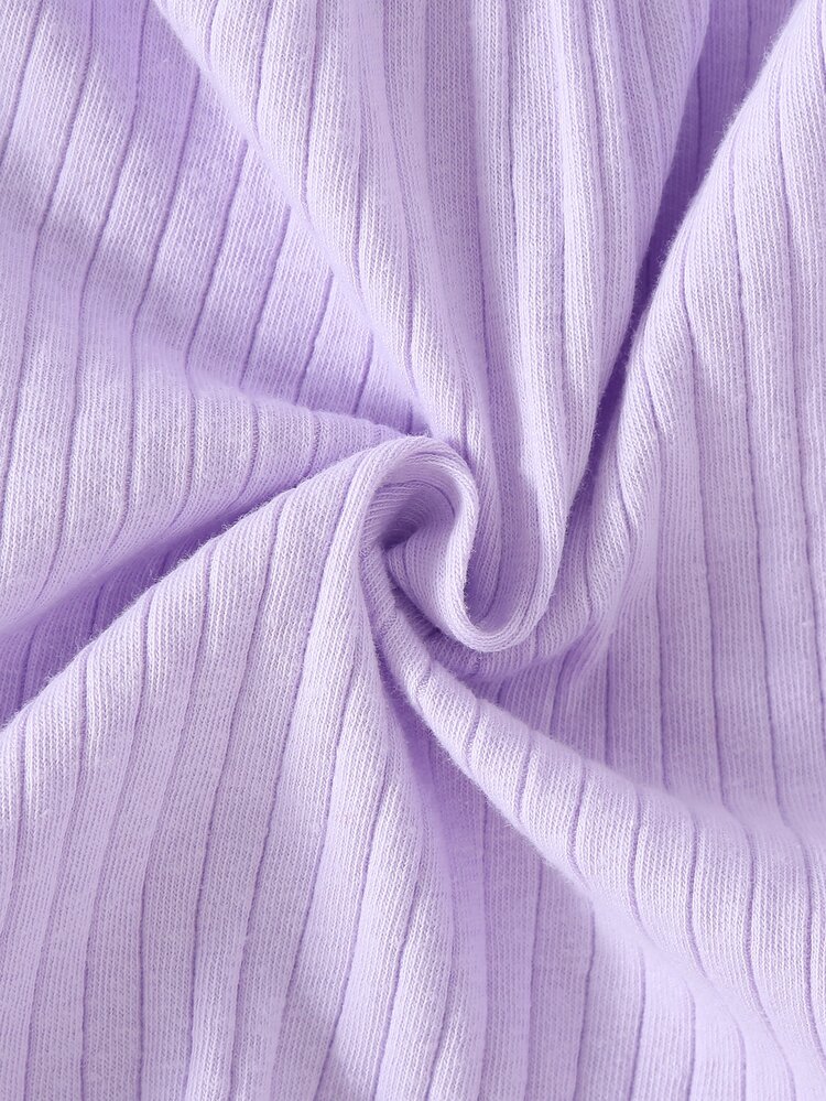 SHEIN Newborn Baby Round Neck Three-Dimensional Embroidered Dress Cute And Elegant, Simple And Comfortable - Mauve Purple - View 8
