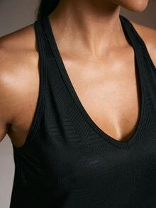 Powerista Women's White Loose Tank Top & Black Tank Top 2 Pieces Set - Black and White - View 14