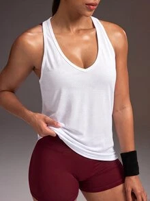 Powerista Women's White Loose Tank Top & Black Tank Top 2 Pieces Set - Black and White - View 6