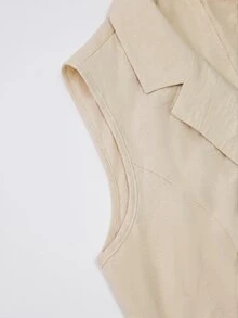 GlowEve Lady's Smooth-Woven Elegant Casual Summer Blouse - Apricot - View 4