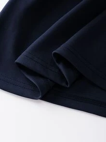 GlowEve 女式基本款高领束腰拉链两件套 - 藍色 - 查看 6