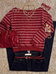 IslaSuriya Digital Print Asymmetrical Shoulder Loose Fit Long Sleeve Women's Sweatshirt - Multicolor - View 1
