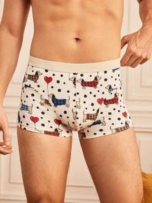 Notgurli Men's Minimalist Versatile Cartoon Print Boxer Briefs - Multicolor - View 1