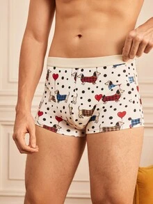 Notgurli Men's Minimalist Versatile Cartoon Print Boxer Briefs - Multicolor - View 4