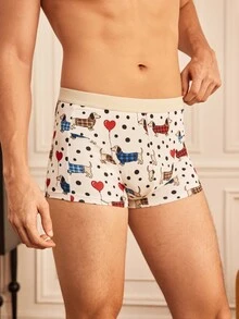 Notgurli Men's Minimalist Versatile Cartoon Print Boxer Briefs - Multicolor - View 5
