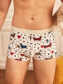 Notgurli Men's Minimalist Versatile Cartoon Print Boxer Briefs - Multicolor - View 7
