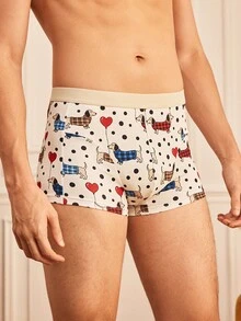 Notgurli Men's Minimalist Versatile Cartoon Print Boxer Briefs - Multicolor - View 3