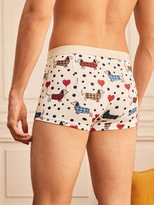 Notgurli Men's Minimalist Versatile Cartoon Print Boxer Briefs - Multicolor - View 2