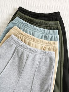 SHEIN 5件裝小男孩休閒學院風舒適時尚簡約實用百搭裝飾款柔軟舒適加厚運動長褲，適合家庭穿搭、生日派對、日常生活、上學、旅行、運動，適用秋冬 - 彩色 - 查看 5