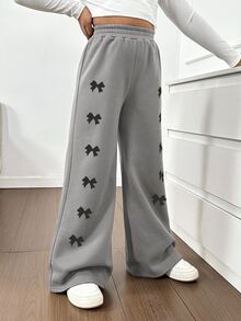 SHEIN 少女保暖内衬裤，适合秋冬季户外穿着 - 灰色 - 查看 3