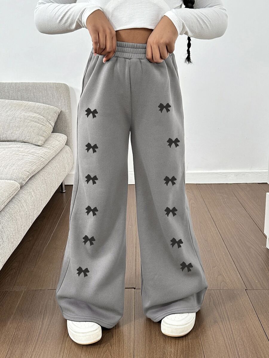 SHEIN 少女保暖内衬裤,适合秋冬季户外穿着 - 灰色 - 查看 1
