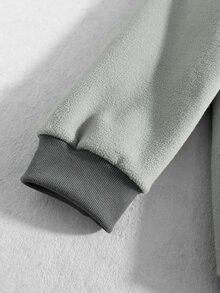 ROMWE MEN Men's Autumn/Winter Fleece Pullover Sweatshirt - Grey - View 6