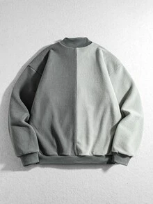 ROMWE MEN Men's Autumn/Winter Fleece Pullover Sweatshirt - Grey - View 2