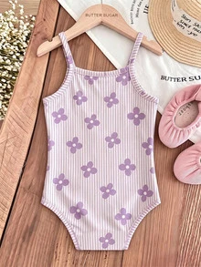Baby Girl Casual Spaghetti Strap Romper, Suitable For Spring And Summer - Multicolor - View 2