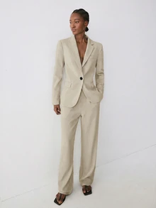 YARNWELL Women's Stretchy Blazer – Comfort Fit Office Jacket, Everyday Essential For Work, Business & Casual - Coffee Brown - View 5
