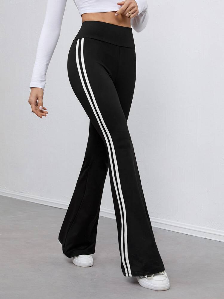 SHEIN Tall Tall Black And White Checkered High Elastic Knitted Side Seam Webbing Tights Suitable For Autumn And Winter, Tall Women Casual Streetwear,Fall/Winter - Black - View 6