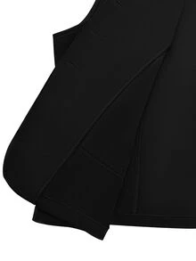 GlowEve CURVE New Lapel Collar Loose Fit Blazer Jacket For Plus Size Women, Suitable For Spring And Autumn - Black - View 7