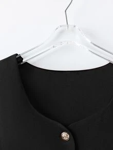 GlowEve CURVE New Lapel Collar Loose Fit Blazer Jacket For Plus Size Women, Suitable For Spring And Autumn - Black - View 5