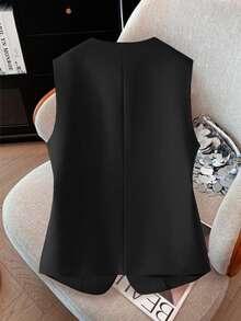GlowEve CURVE New Lapel Collar Loose Fit Blazer Jacket For Plus Size Women, Suitable For Spring And Autumn - Black - View 2
