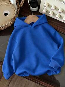 Baby Boy Knitted Soft Winter Sweatshirt, Casual Thicker Pullover, Suitable For Autumn - Royal Blue - View 2