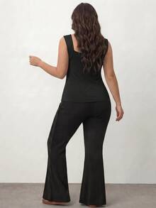 Enliva 2pcs Casual Versatile Solid Color Cropped Tank Top, Plus Size Women Summer Vest - Multicolor - View 6